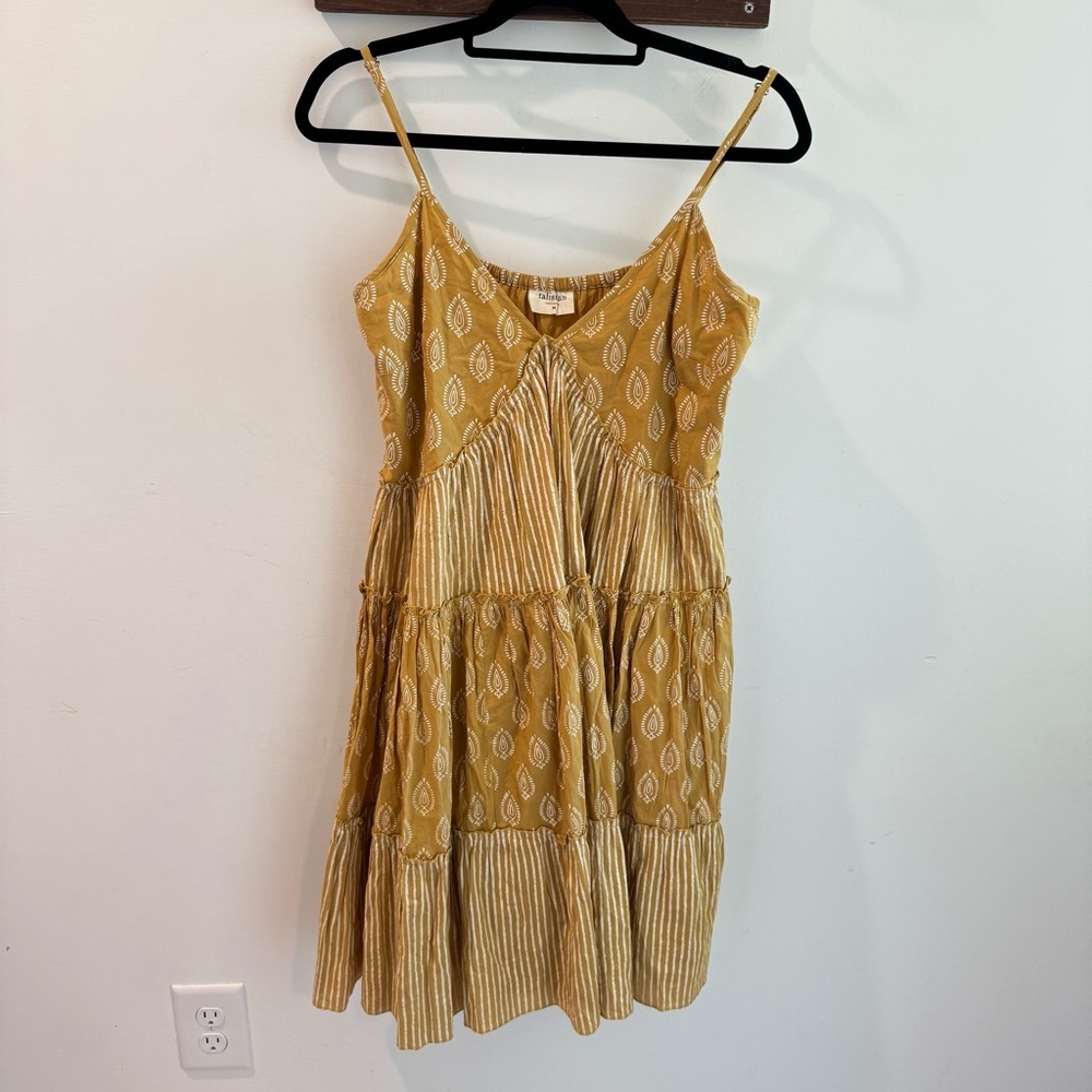 Talisman Australia Charmed Dress Mustard‎ Yellow Tiered Boho Medium